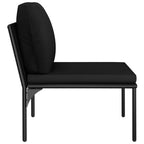 3-tlg. Garten-Lounge-Set mit Auflagen Schwarz PVC