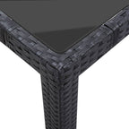 7-tlg. Garten-Essgruppe Poly Rattan Schwarz