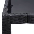 5-tlg. Garten-Essgruppe Poly Rattan Schwarz
