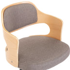 Esszimmerstuhl Drehbar Taupe Bugholz und Stoff