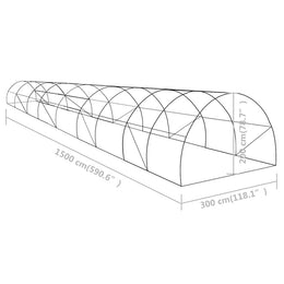 vidaXL Gewächshaus 45 m² 15x3x2 m