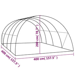 vidaXL Gewächshaus 16 m² 4x4x2 m