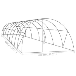 vidaXL Gewächshaus 32 m² 8x4x2 m