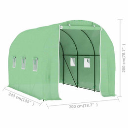 vidaXL Gewächshaus 6,86 m² 3,43x2x2 m