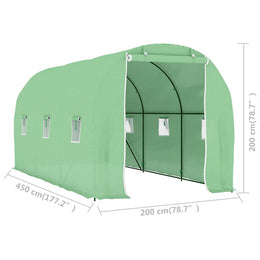 vidaXL Gewächshaus 9 m² 4,5x2x2 m