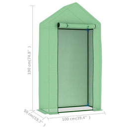 vidaXL Gewächshaus mit Stahlrahmen 0,5 m² 1x0,5x1,9 m
