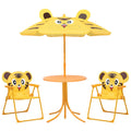 3-tlg. Garten-Bistro-Set für Kinder mit Sonnenschirm Gelb