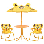 3-tlg. Garten-Bistro-Set für Kinder mit Sonnenschirm Gelb