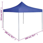 Profi-Partyzelt Faltbar 2×2 m Stahl Blau