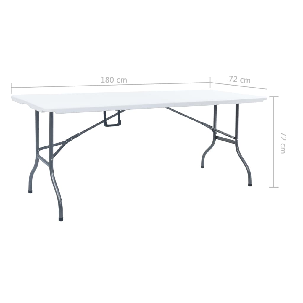 Gartentisch Klappbar Weiß 180x72x72 cm HDPE