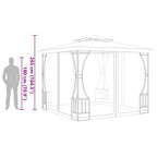 Pavillon mit Netz 300x300x265 cm Anthrazit