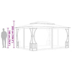 Pavillon mit Netz 300x400x265 cm Anthrazit