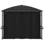 Pavillon mit Vorhängen 400 x 300 x 265 cm Anthrazit