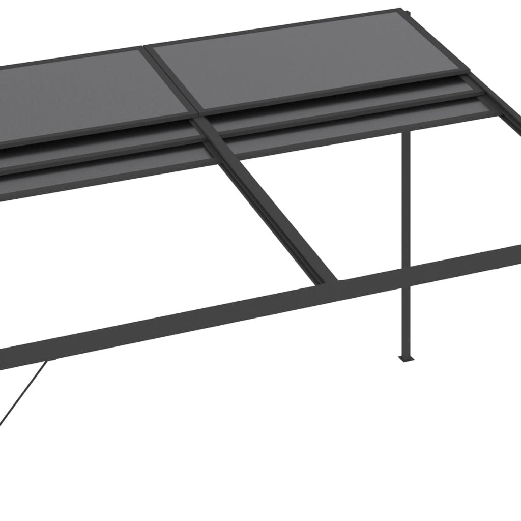 Pavillon mit Dach Anthrazit 4x3x2,5 m Aluminium und Stahl