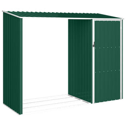 vidaXL Garten Brennholzlager Grün 245x98x159 cm Verzinkter Stahl
