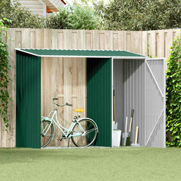 vidaXL Garten Brennholzlager Grün 245x98x159 cm Verzinkter Stahl