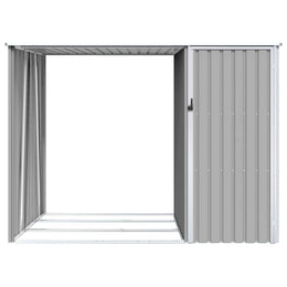 vidaXL Garten Brennholzlager Grau 245x98x159 cm Verzinkter Stahl