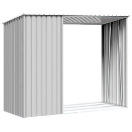 vidaXL Garten Brennholzlager Grau 245x98x159 cm Verzinkter Stahl