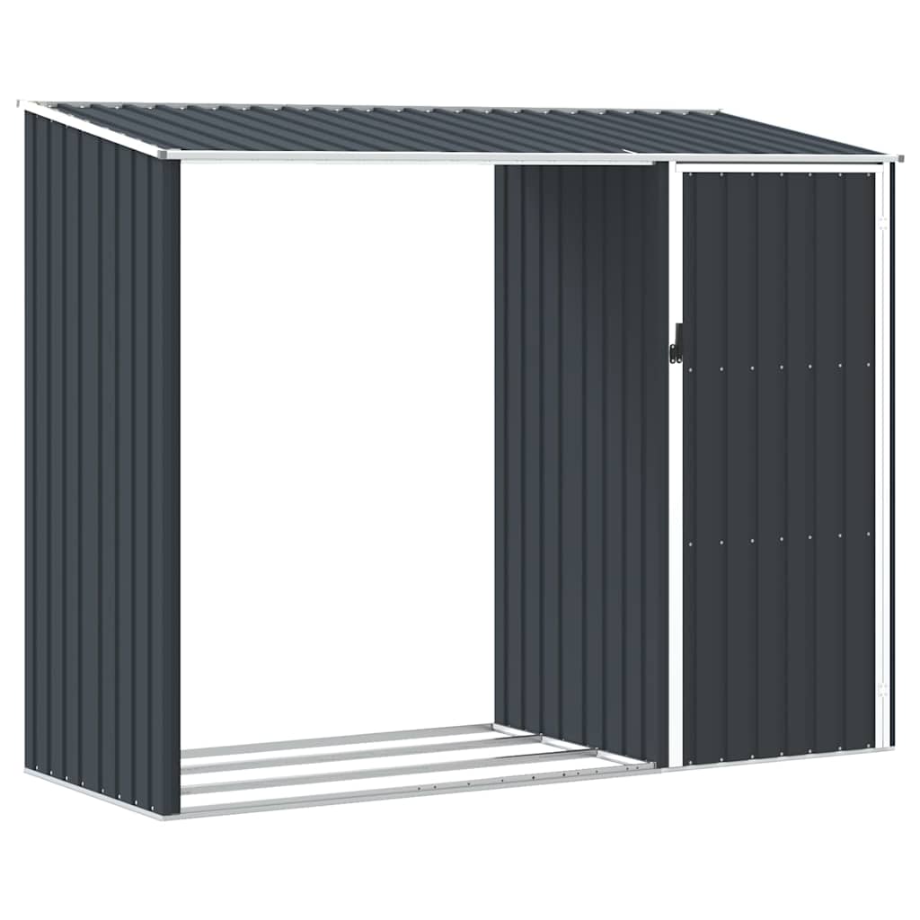 vidaXL Garten Brennholzlager Anthrazit 245x98x159 cm Verzinkter Stahl