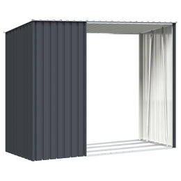 vidaXL Garten Brennholzlager Anthrazit 245x98x159 cm Verzinkter Stahl