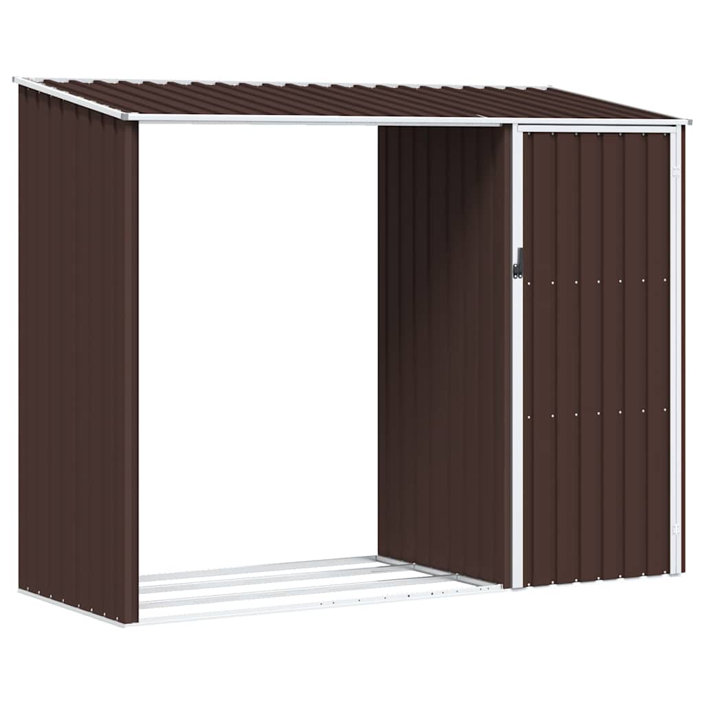 vidaXL Garten Brennholzlager Braun 245x98x159 cm Verzinkter Stahl