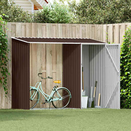 vidaXL Garten Brennholzlager Braun 245x98x159 cm Verzinkter Stahl