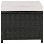 5-tlg. Garten-Lounge-Set mit Auflagen Poly Rattan Schwarz