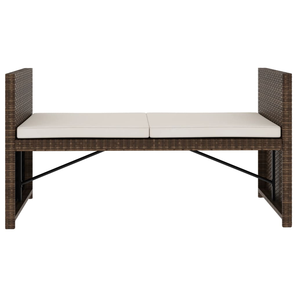 5-tlg. Garten-Lounge-Set mit Auflagen Poly Rattan Braun