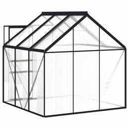 vidaXL Gewächshaus mit Fundament Anthrazit Aluminium 3,61 m²