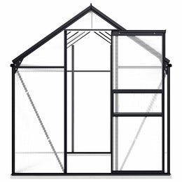 vidaXL Gewächshaus mit Fundament Anthrazit Aluminium 4,75 m²