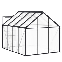 vidaXL Gewächshaus mit Fundament Anthrazit Aluminium 4,75 m²
