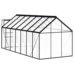 vidaXL Gewächshaus mit Fundament Anthrazit Aluminium 8,17 m²