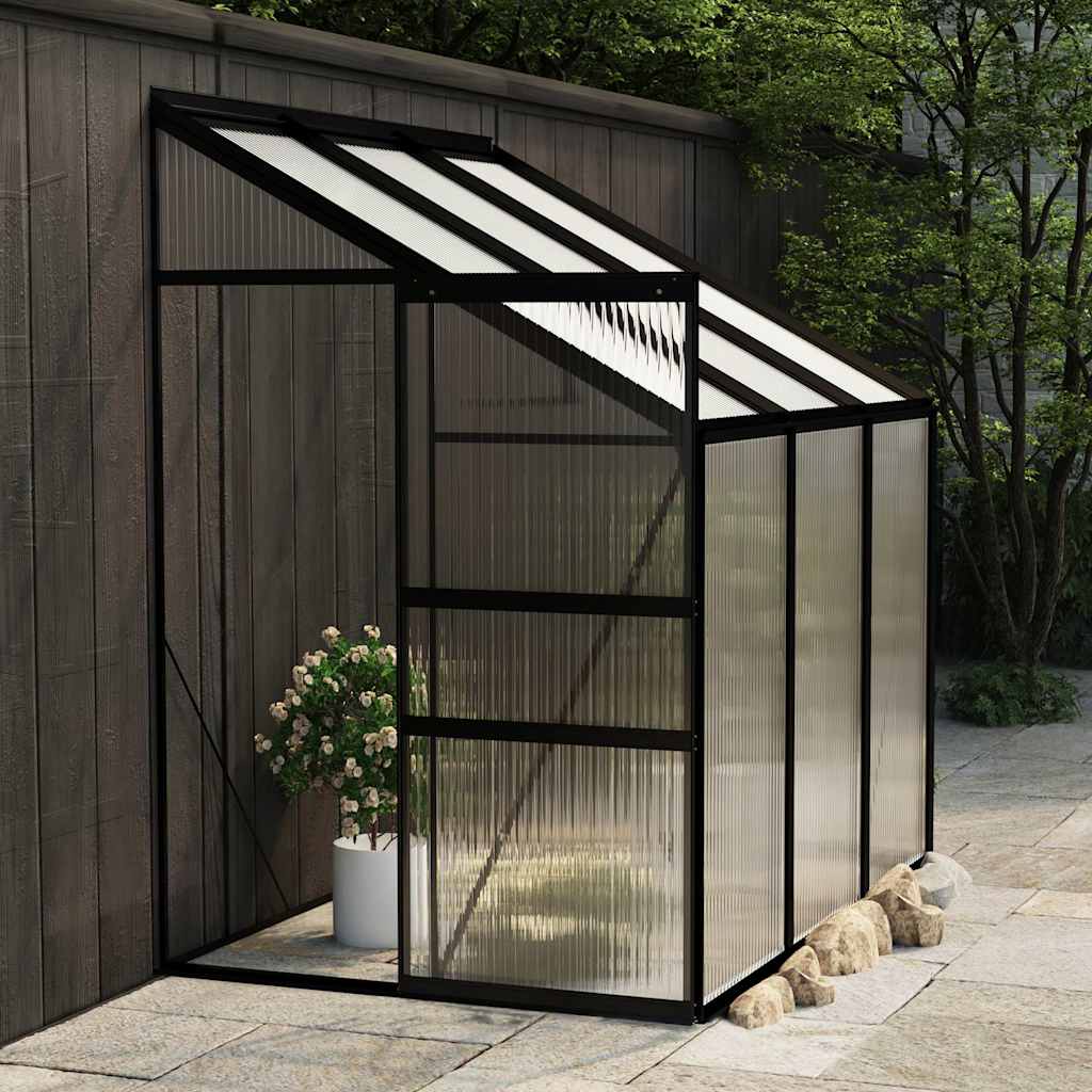 vidaXL Gewächshaus Anthrazit Aluminium 3,8 m³