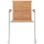 Gartenstühle 2 Stk. Massivholz Teak und Edelstahl