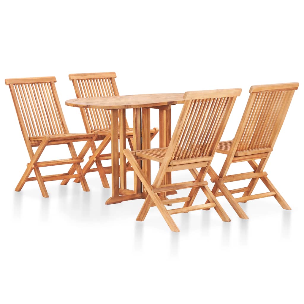 5-tlg. Garten-Essgruppe Klappbar Massivholz Teak
