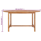 Gartentisch 150x76 cm Massivholz Teak