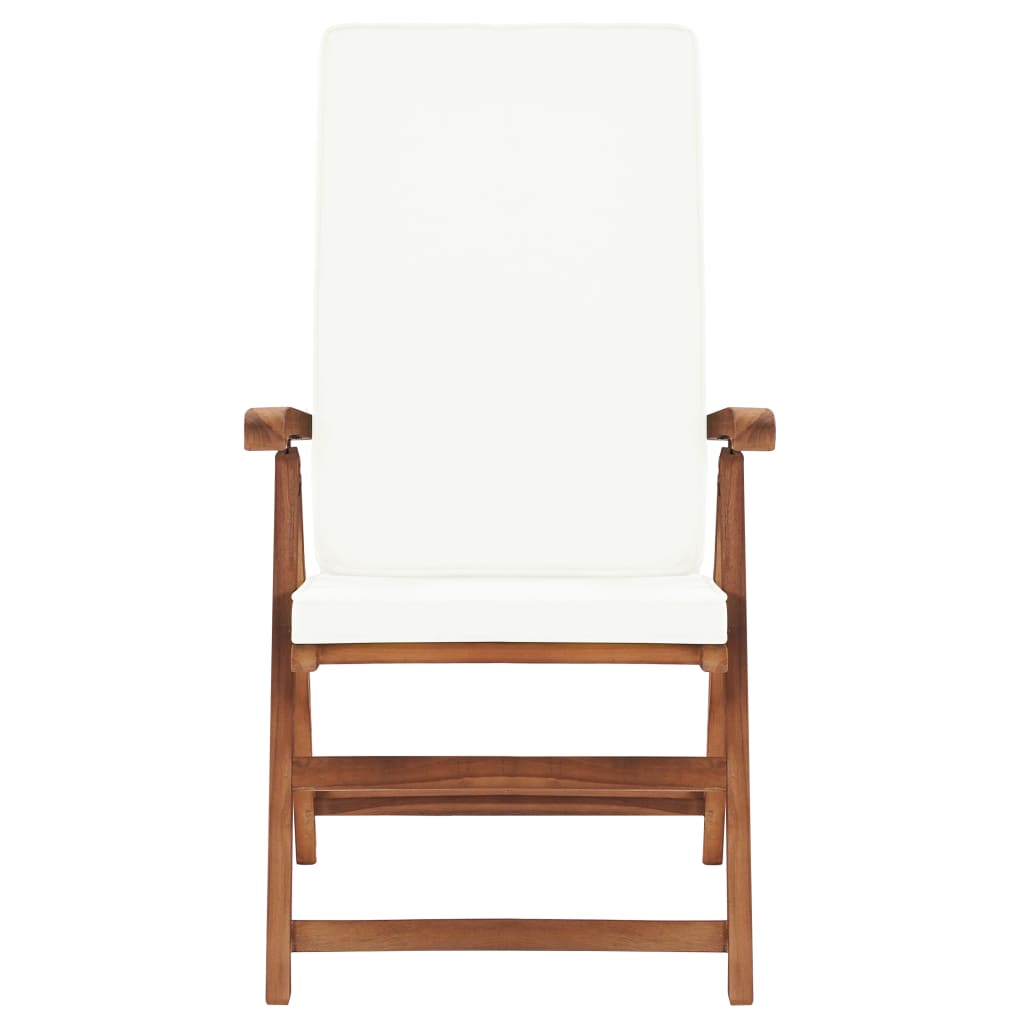 Garten-Liegestühle 2 Stk. mit Auflagen Massivholz Teak