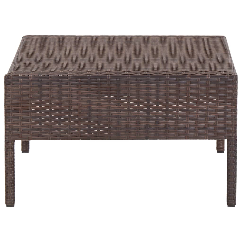 5-tlg. Garten-Sofagarnitur mit Auflagen Poly Rattan Braun