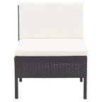 8-tlg. Garten-Lounge-Set mit Auflagen Poly Rattan Schwarz