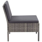 8-tlg. Garten-Lounge-Set mit Auflagen Poly Rattan Grau
