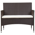 5-tlg. Garten-Lounge-Set mit Auflagen Poly Rattan Braun