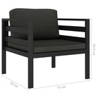 5-tlg. Garten-Sofagarnitur mit Kissen Aluminium Anthrazit