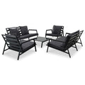 5-tlg. Garten-Lounge-Set mit Auflagen Aluminium Dunkelgrau