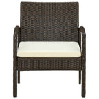 Gartenstuhl mit Kissen Poly Rattan Braun