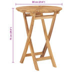 Gartentisch Klappbar Ø 60 cm Massivholz Teak