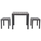 Gartentisch mit 2 Bänken Kunststoff Braun