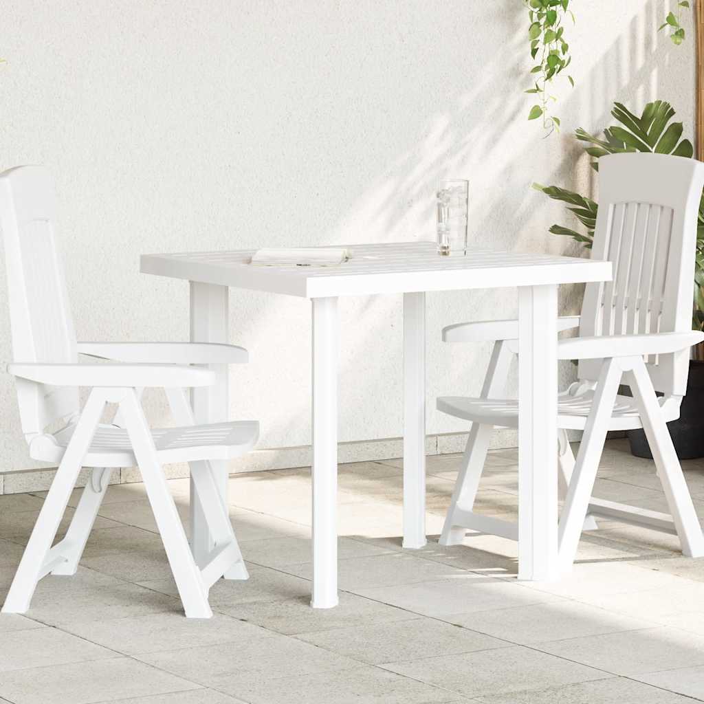 Gartentisch Weiß 80x75x72 cm Kunststoff