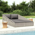 Gartenbett Grau 110x200 cm Poly Rattan
