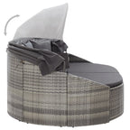 Outdoor-Loungebett mit Dach Grau