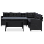 Gartenmöbel-Sets Schwarz Poly-Rattan